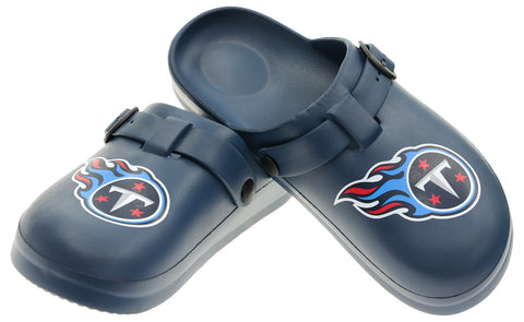 FOCO Open Back Buckle Clog – Comfortable Slip-On Sandals for NFL Fans, Tennessee Titans