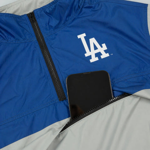 FOCO MLB Winning Play Pullover Women's Windbreaker, Lightweight Jacket, Los Angeles Dodgers