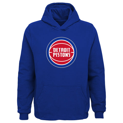 Outerstuff NBA Boys Youth Team Color Pullover Fleece Hoodie with Logo - Detroit Pistons