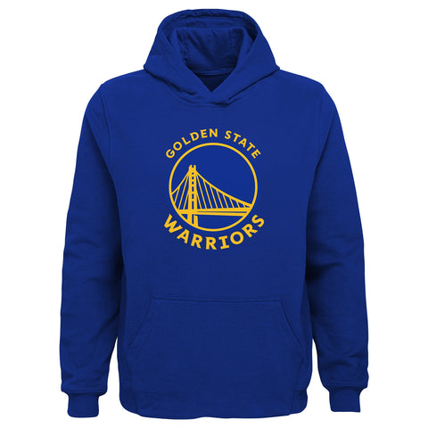 Outerstuff NBA Boys Youth Team Color Pullover Fleece Hoodie with Logo - Golden State Warriors