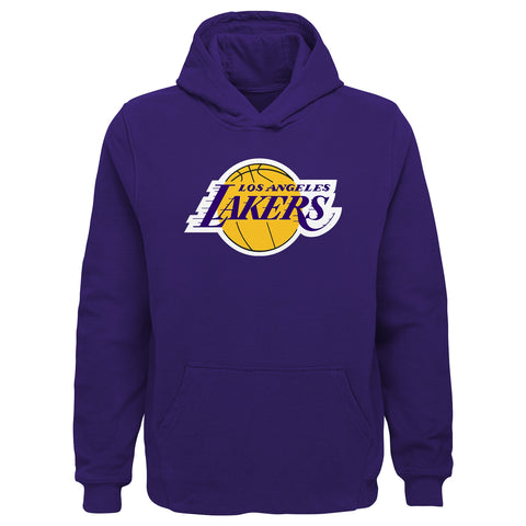 Outerstuff NBA Boys Youth Team Color Pullover Fleece Hoodie with Logo - Los Angeles Lakers