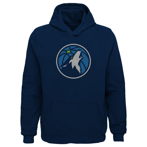 Outerstuff NBA Boys Youth Team Color Pullover Fleece Hoodie with Logo - Minnesota Timberwolves