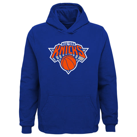 Outerstuff NBA Boys Youth Team Color Pullover Fleece Hoodie with Logo - New York Knicks
