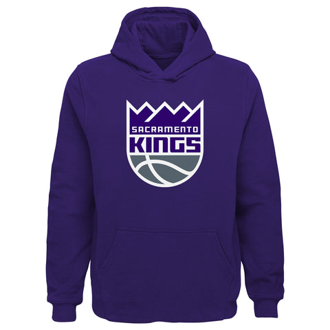Outerstuff NBA Boys Youth Team Color Pullover Fleece Hoodie with Logo - Sacramento Kings