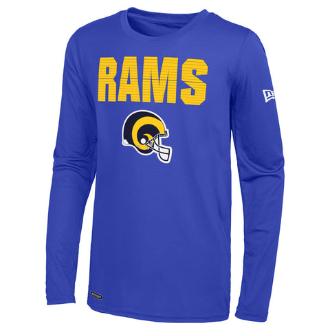 New Era NFL 50 Yard Line Long Sleeve Poly Dri-Tek Tee - Rams