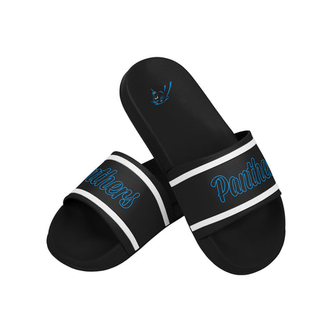 FOCO NFL Team Wordmark Molded Comfortable Women's Slide Sandals, Carolina Panthers