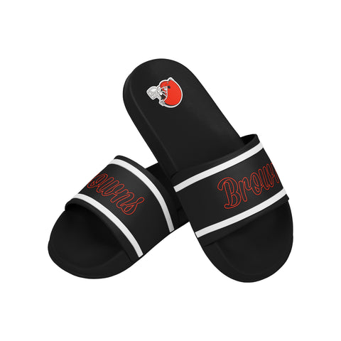 FOCO NFL Team Wordmark Molded Comfortable Women's Slide Sandals, Cleveland Browns