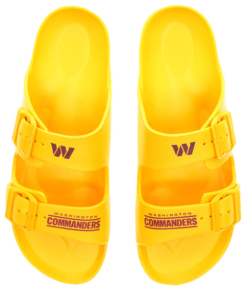 FOCO NFL Team Logo Double Buckle Comfortable Slip-On Women's Sandals, Washington Commanders
