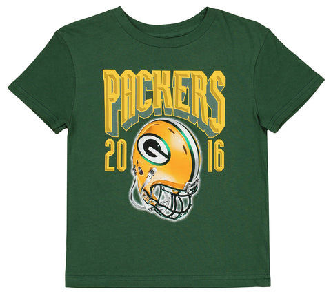 Outerstuff NFL Green Bay Packers Boys Kids Short Sleeve Helmet Graphic T-Shirt