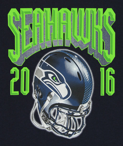Outerstuff NFL Seattle Seahawks Boys Kids Short Sleeve Helmet Graphic T-Shirt, Navy