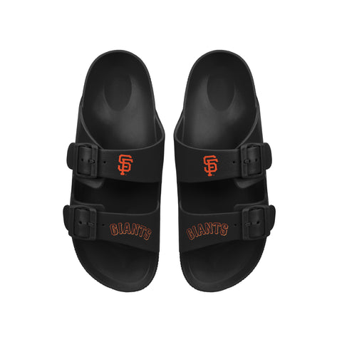 FOCO MLB Team Logo Double Buckle Comfortable Slip-On Women's Sandals, San Francisco Giants