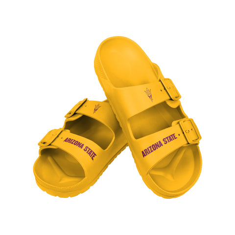 FOCO NCAA Team Logo Double Buckle Comfortable Slip-On Women's Sandals, Arizona State Sun Devils
