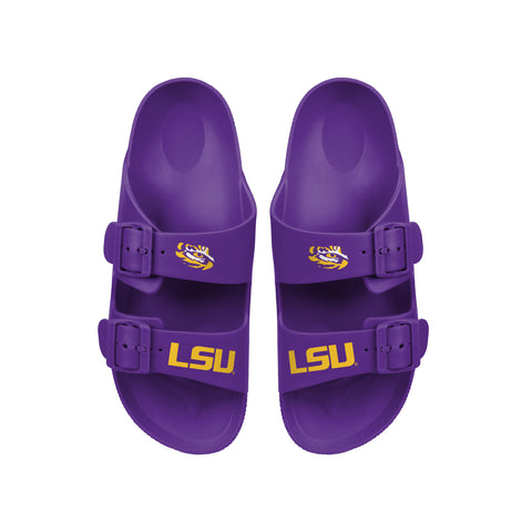 FOCO NCAA LSU 25 Double Buckle Slide - Womens