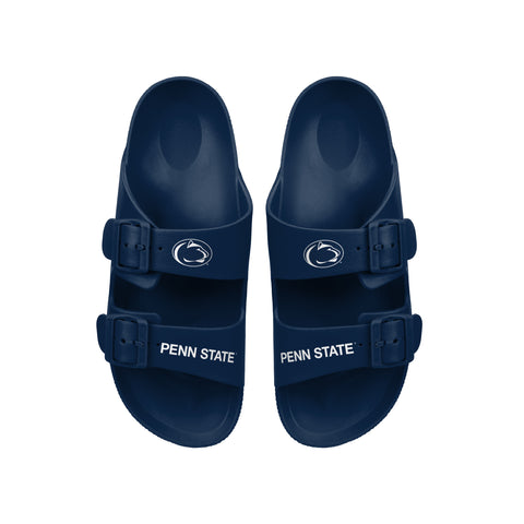 FOCO NCAA Team Logo Double Buckle Comfortable Slip-On Women's Sandals, Penn State Nittany Lions