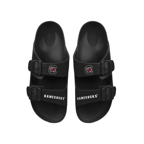 FOCO NCAA Team Logo Double Buckle Comfortable Slip-On Women's Sandals, South Carolina Gamecocks