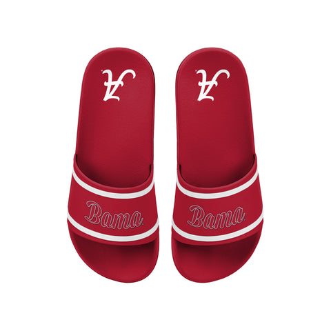 FOCO NCAA Team Wordmark Molded Comfortable Women's Slide Sandals, Alabama Crimson Tide