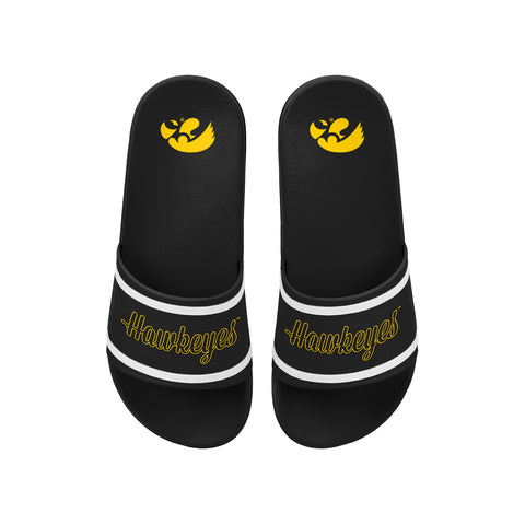 FOCO NCAA Team Wordmark Molded Comfortable Women's Slide Sandals, Iowa Hawkeyes