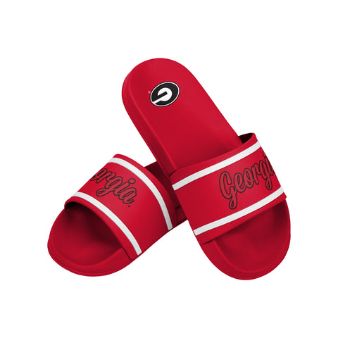 FOCO NCAA Team Wordmark Molded Comfortable Women's Slide Sandals, Georgia Bulldogs
