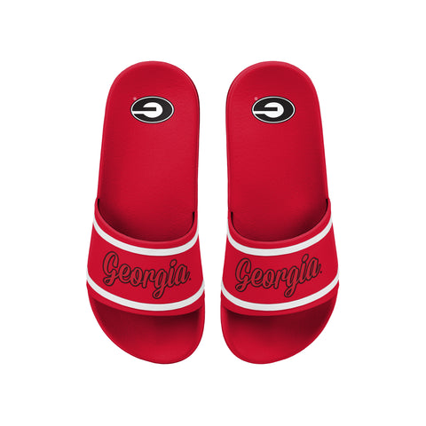 FOCO NCAA Team Wordmark Molded Comfortable Women's Slide Sandals, Georgia Bulldogs