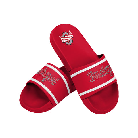 FOCO NCAA Team Wordmark Molded Comfortable Women's Slide Sandals, Ohio State Buckeyes