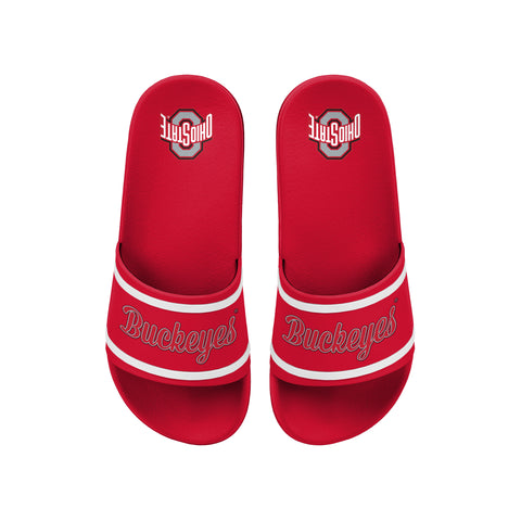 FOCO NCAA Team Wordmark Molded Comfortable Women's Slide Sandals, Ohio State Buckeyes