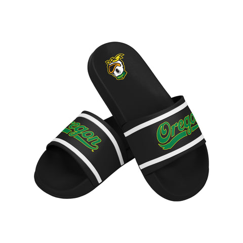 FOCO NCAA Team Wordmark Molded Comfortable Women's Slide Sandals, Oregon Ducks