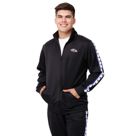 FOCO NFL Baltimore Ravens Stripe Logo Track Jacket - Mens