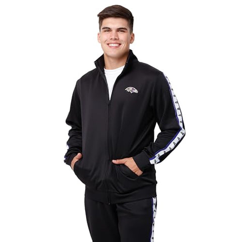 FOCO NFL Baltimore Ravens Stripe Logo Track Jacket - Mens