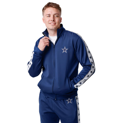 FOCO NFL Dallas Cowboys Stripe Logo Track Jacket - Mens