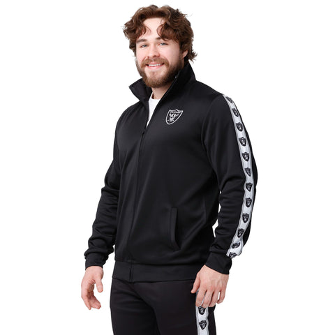 FOCO NFL Las Vegas Raiders Stripe Logo Track Jacket