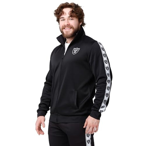 FOCO NFL Las Vegas Raiders Stripe Logo Track Jacket