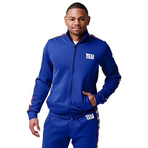 FOCO NFL New York Giants Stripe Logo Track Jacket - Mens