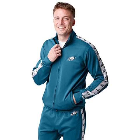 FOCO Philadelphia Eagles NFL Mens Stripe Logo Track Jacket