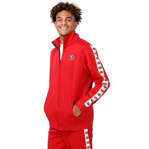 FOCO NFL San Francisco 49ers Stripe Logo Track Jacket - Mens
