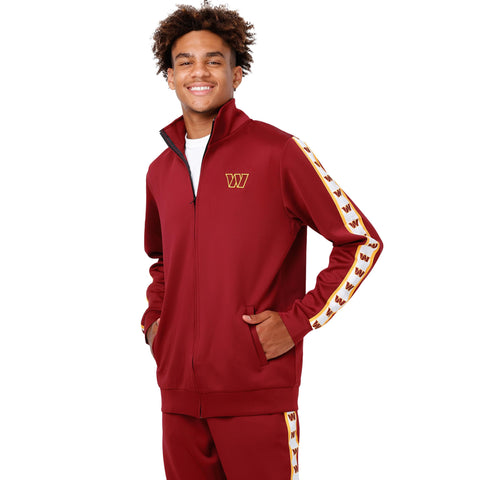 FOCO Washington Commanders NFL Mens Stripe Logo Track Jacket