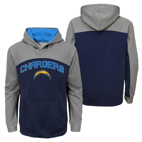 Outerstuff NFL Youth Los Angeles Chargers Arc Pullover Sweatshirt Hoodie Navy/Grey