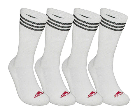 adidas Men’s Tour Performance Crew Athletic Socks, Cushioned Sole, White, 12 Pairs