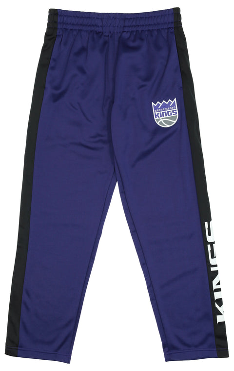 Outerstuff NBA Boys Youth Team Color Side Stripe Slim Fit Performance Pants - Sacramento Kings
