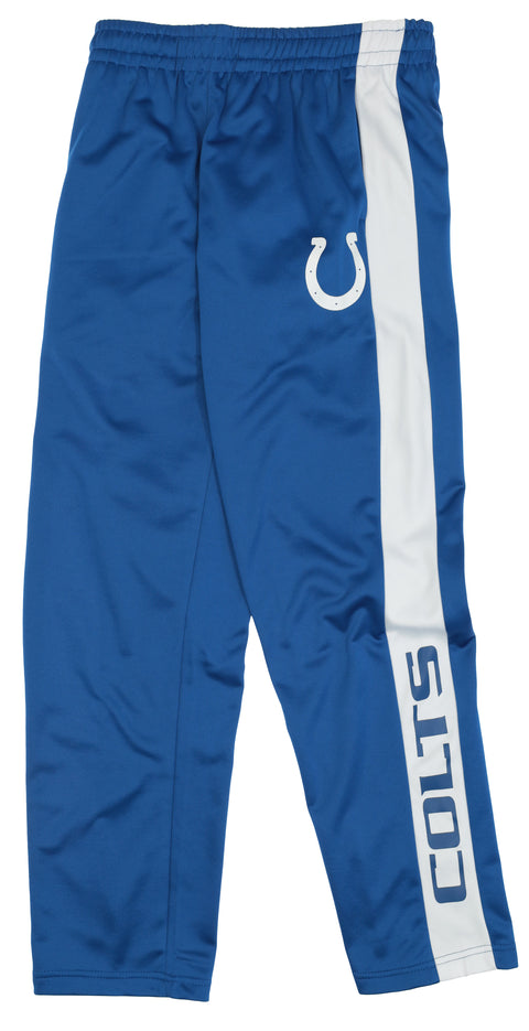 Outerstuff NFL Boys Youth Track Pants - Slim Fit Athletic Training Pants with Team Color Side Panel - Indianapolis Colts