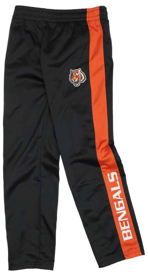 Outerstuff NFL Boys Youth Track Pants - Slim Fit Athletic Training Pants with Team Color Side Panel - Cincinnati Bengals