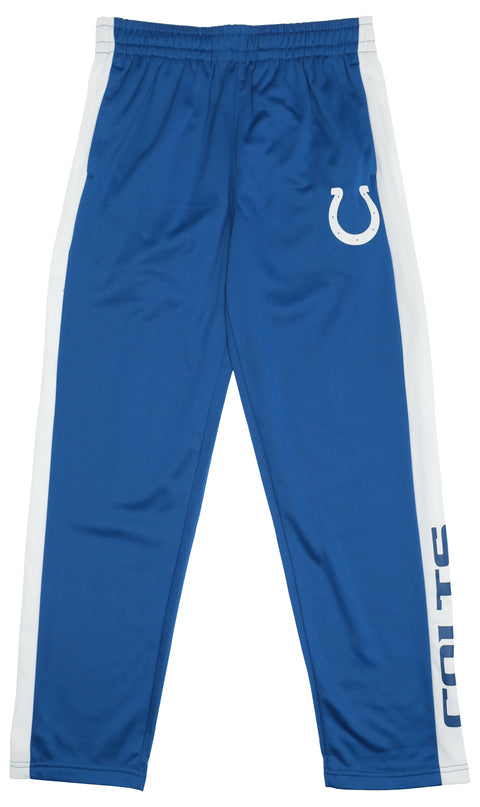 Outerstuff NFL Boys Youth Track Pants - Slim Fit Athletic Training Pants with Team Color Side Panel - Indianapolis Colts