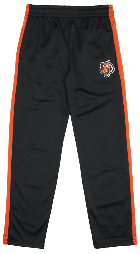 Outerstuff NFL Boys Youth Track Pants - Slim Fit Athletic Training Pants with Team Color Side Panel - Cincinnati Bengals