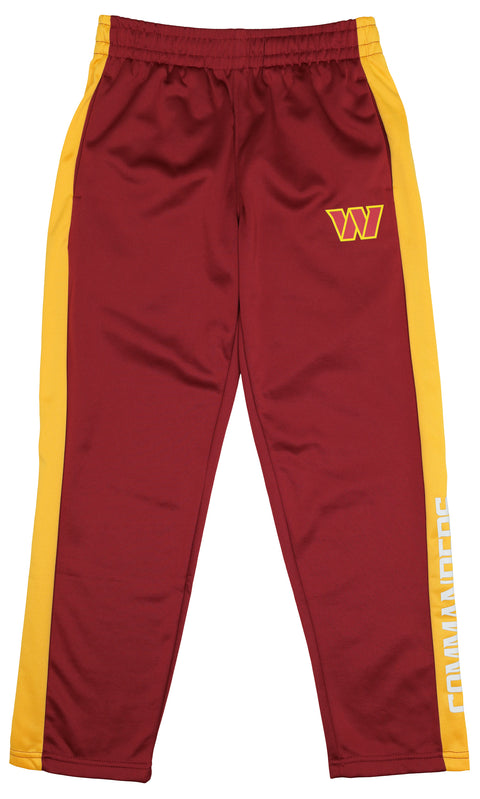 Outerstuff NFL Boys Youth Track Pants - Slim Fit Athletic Training Pants with Team Color Side Panel - Washington Commanders