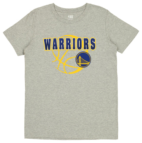 Outerstuff NBA Golden State Warriors Boys Heather Gray Team Logo Short Sleeve T-Shirt