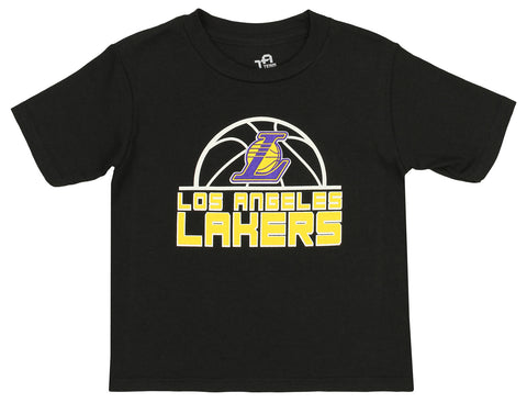 Outerstuff NBA Los Angeles Lakers Toddlers Short Sleeve Black T-Shirt with Yellow Logo