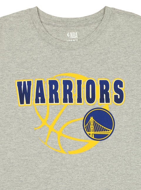 Outerstuff NBA Golden State Warriors Boys Heather Gray Team Logo Short Sleeve T-Shirt