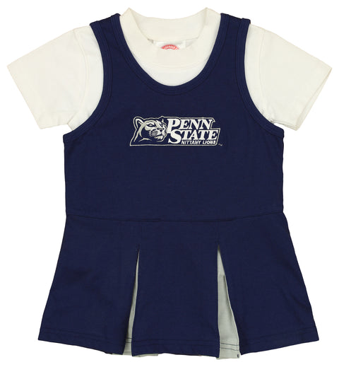 Outerstuff Penn State Nittany Lions NCAA Toddler Cheerleader Dress Set Navy/White