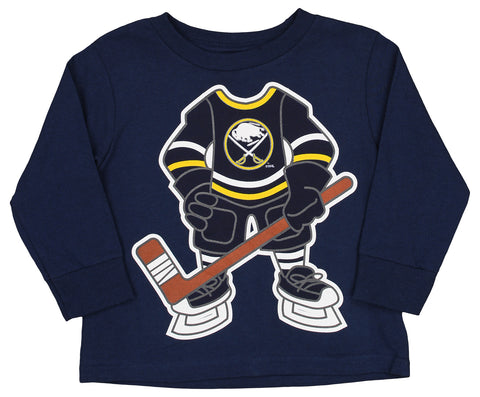 Outerstuff NHL Buffalo Sabres Infant 12-24m:Toddler 2t-4t Boys Long Sleeve Mascot Tee Navy