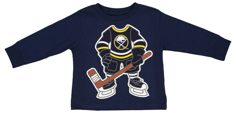 Outerstuff NHL Buffalo Sabres Infant 12-24m:Toddler 2t-4t Boys Long Sleeve Mascot Tee Navy