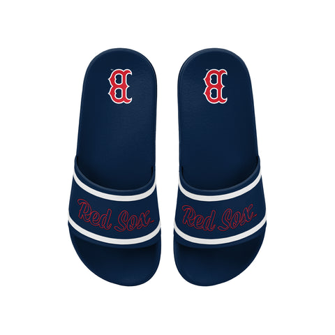 FOCO MLB Team Wordmark Molded Comfortable Women's Slide Sandals, Boston Red Sox